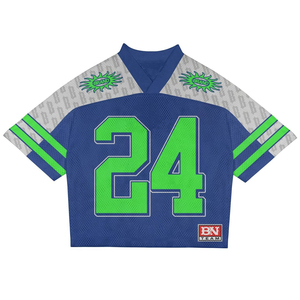 T-shirt en maille Streetwear de qualité supérieure Maillot de football américain sublimé Vêtements de sport boxy Vêtements de football personnalisés pour hommes - Product Image 2