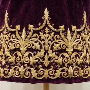 Túnica de terciopelo bordada a mano con hilo de oro, lujosa vestimenta clerical, abrigo ceremonial real para uso eclesiástico - Product Image 5