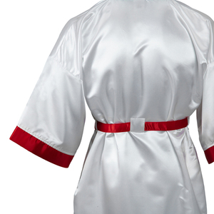 Bata de boxeo de satén hecha a medida con capucha con logotipo de marca personalizado, exclusiva a la venta - Product Image 5