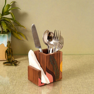 Premium Wooden Cutlery Holder for Convenient OrganizationCutlery Holder for a Contemporary Look - Product Image 1