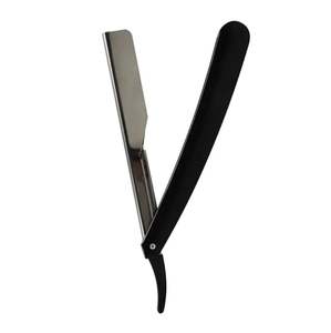 Rasoirs pour hommes coupés à la gorge en acier métallique enduit noir avec manche en bois Rasoirs de rasage de sécurité pour usage domestique pour les salons de coiffure - Product Image 4