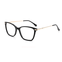Lunettes de vue FFRD prêtes à l'emploi pour hommes, monture en acétate surdimensionnée, verres tendance, style décoratif, modèle B 3008, pour tous les types de visage