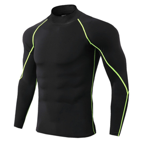 Camiseta Deportiva Unisex de Cuello Alto para Fitness, Manga Larga, Elástica, Transpirable, de Secado Rápido, Cuello Alto, 100% Algodón - Product Image 4