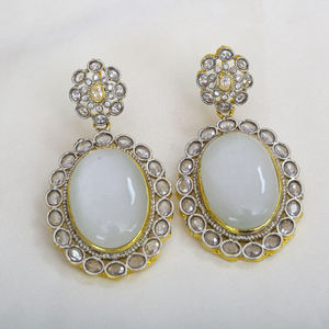 Gold Plated 4 Pc Pendant <b>Set</b> in Cz Stones Fashionable Pendant Decor Bridal Necklace Earring <b>Women</b> Jewelry <b>Sets</b> - Product Image 5