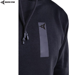 Sweat à capuche oversize pour homme en molleton 100% coton, écologique, respirant, coupe-vent, uni, logo personnalisé sur le devant, 420/500 - Product Image 3