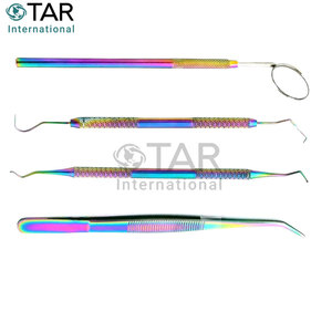 4 Pcs Multi Titanium Rainbow Color Dental Tarter Scraper Remover Set Hygiène Nettoyage Emballage de protection Medic Instruments - Product Image 5