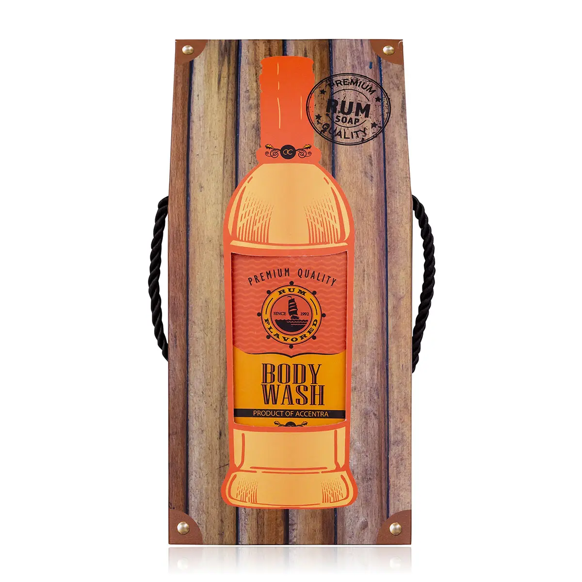 Acentra Shower gel RUM rasa dalam botol termasuk Kotak hadiah dengan tampilan rum, 400ml, aroma: rum, warna: oranye/merah