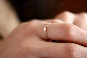 East West Baguette Cut Diamante natural CDJ Joyería de compromiso personalizada 14K Oro amarillo sólido Joyería DE BODA delicada para mujeres - Product Image 5