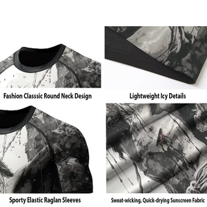 Sublimated <b>Printed</b> Sleeves Mens Rash Guard OEM Design Compression Mma Rash Guard bjj Rashguard Custom - Product Image 6