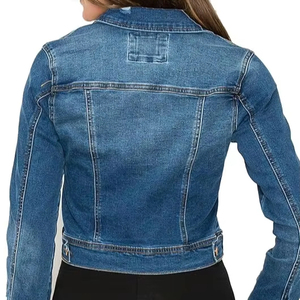Vente en gros veste courte en jean personnalisée pour femmes à manches longues en coton biologique coupe ajustée en nylon écologique à la mode décontractée - Product Image 4
