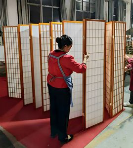 Fabricant d'écran <span class=keywords><strong>de</strong></span> confidentialité pliable en bois mur <span class=keywords><strong>de</strong></span> séparation <span class=keywords><strong>de</strong></span> pièce autoportant pour chambre à coucher bureau à domicile - Product Image 6