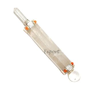 Baguettes en cristal de guérison pour chakra en métal de quartz doré Mascotte sculptée à la main de style Feng Shui Gravure de pierres précieuses - Product Image 3