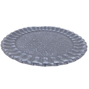 Vente en gros lot de 3 bougeoirs décoratifs en métal gris délavé de grande taille pour le salon faits à la main - Product Image 6