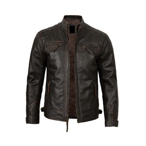 แจ็กเก็ตหนังแกะแท้สำหรับผู้ชายกันลมระบายอากาศได้ดีปรับแต่งได้สำหรับฤดูใบไม้ร่วงและฤดูหนาว - Product Image 6