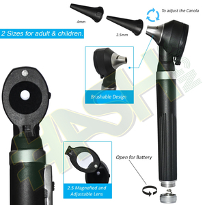 Otoscopio, Mini Otoscopio de Fibra Óptica, Herramienta de Diagnóstico Médico para Examen de Cera de Oído, Certificado CE, Funciona con Batería, Uso ORL, Elegante - Product Image 2