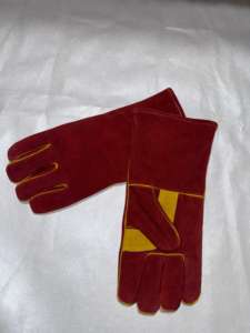 Gants de soudage de travail de sécurité longs en cuir de vache fendu de 14 pouces pour gants de travail en cuir de sécurité de soudeur - Product Image 4