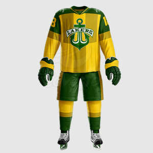Maillot de hockey sur glace en sergé brodé et personnalisé OEM pour adultes Vêtements de sport personnalisés à la mode avec nom d'équipe - Product Image 1