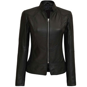 Servicio OEM Venta al por mayor Chaqueta de cuero Mujer 100% Chaquetas de cuero genuino para damas Hecho en Pakistán - Product Image 2