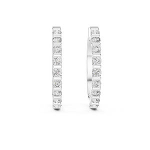 Pendientes de oro blanco de 14 quilates con diamantes redondos |   Cultivado en Laboratorio |   Joyería de Compromiso para Mujer, Lujosa, Certificada, Elegante, Regalo - Product Image 1