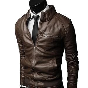 Chaqueta de cuero 2025 para hombre versión coreana suelta primavera y otoño sección delgada negro marrón - Product Image 5