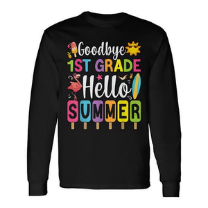 1ère année : Adieu l'été, bonjour la rentrée ! T-shirt à manches longues motif bâtonnets glacés – Tenue scolaire promotionnelle pour enfants – Dernière journée d'école - Product Image 3