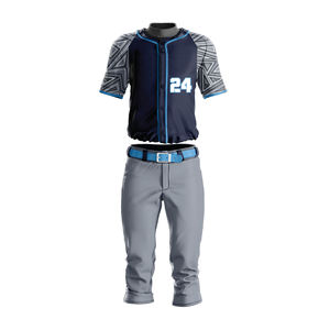 Uniforme de baseball à séchage rapide de haute qualité de nouvelle conception OEM en vente en gros uniforme de baseball de couleur bleue respirant - Product Image 1