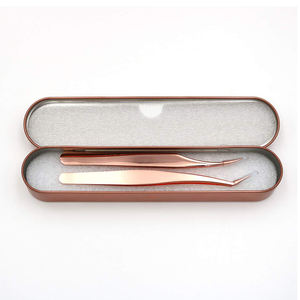 Pince à épiler d'extension de cils en or nu de qualité supérieure Pinzas pince à cils en acier inoxydable pour cils vente en gros OEM - Product Image 2