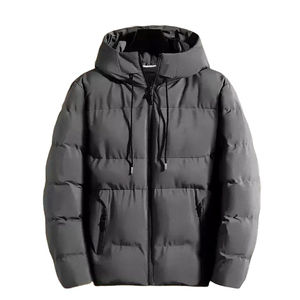 Ropa de invierno para hombre, informal, con logotipo estampado personalizado, repelente a prueba de viento, chaqueta acolchada para hombre, abrigo de algodón OEM - Product Image 1