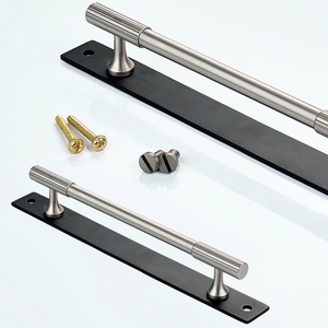 Gran oferta, manija de barra Retro de bronce champán <span class=keywords><strong>Goo</strong></span>-Ki para armario de tocador, tirador antiguo con placa trasera - Product Image 3