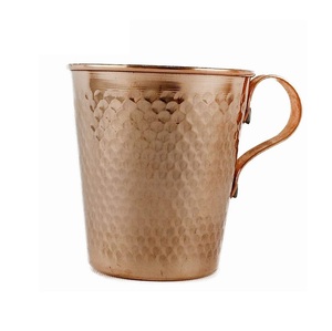 Top Quality Copper Mugs Moscow Mule <b>Coffee</b> Stainless Steel Wine Cup Copper Cocktail Glass Hammered Cup Glass With Handle Mugs - Product Image 1