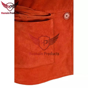 Womens Real Rust Suede Leather <b>Jacket</b> Fringe Tassels Lapel Sheepskin Orange <b>Western</b> Cowgirl Coat Custom Winter Outerwear - Product Image 3