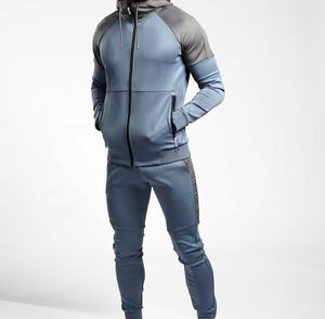Moda Casual Ropa deportiva en blanco Cremallera Sudadera Traje Diseño personalizado Deportes Hombres Stand Collar Cremallera con capucha conjunto de chándal - Product Image 4