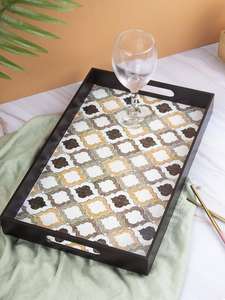 ถาดไม้อะคาเซียถาดเสิร์ฟพร้อมพิมพ์เคลือบฟันราคาประหยัดสำหรับเสิร์ฟอาหารในครัว - Product Image 5