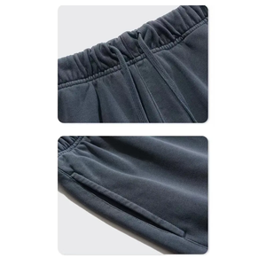 Pantalones cortos de algodón 100% de verano personalizados para hombres, pantalones cortos de entrenamiento lavados con ácido Vintage, pantalones cortos de fabricante - Product Image 4