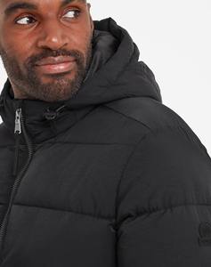 Chaqueta de invierno de Color negro con protección contra la lluvia ligera de Material de algodón 100%, chaqueta acolchada larga con dos cremalleras para hombre - Product Image 5