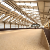 Structure en acier préfabriquée pour manège équestre, arène d'entraînement équestre intérieure personnalisée, bâtiment agricole en métal