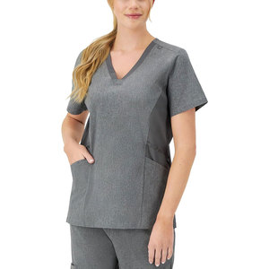 High Quality Water Resistant Quick Dry Medical <b>Scrub</b> <b>Set</b> for Women Knitted Cotton Soft V Neck Top Jogger Pants Hospital Use - Product Image 5
