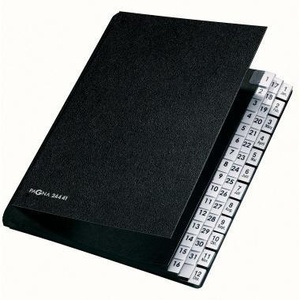 Organizador de Escritorio PAGNA Classic de Cartón Duro Negro con 44 Compartimentos DIN A4 1-31 1-12 Ene.-Dic. para Escritorio y Cajón - Product Image 1