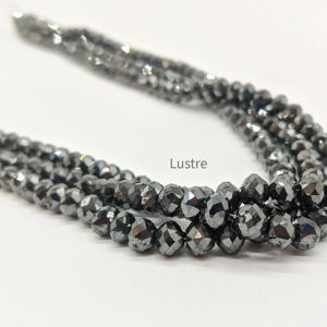 Diamant noir à facettes Rondelle perles brins de pierre pour la fabrication de bijoux beau diamant noir perles à facettes en gros diamant - Product Image 4