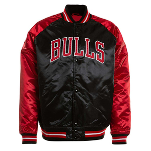 Veste bomber en satin patchwork personnalisée, équipe scolaire, université, unisexe, baseball, vêtements d'extérieur, col montant - Product Image 1