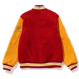 Nouvelle arrivée Veste universitaire à manches en cuir Marque neuve Haute qualité Fabriquée sur mesure 2025 Veste de baseball décontractée Veste bomber patchwork - Product Image 2