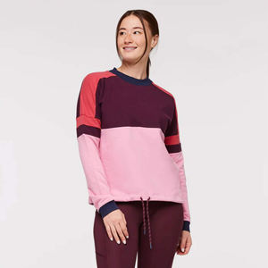 Women Colorblock <b>Sweatshirt</b> And Leggings Set Pink Burgundy <b>Long</b> Sleeve Pullover Athletic Two Piece Sport Outfit Activewear - Product Image 2