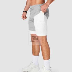 Wholesale Solid Pattern Double Layered <b>Gym</b> <b>Shorts</b> Casual Eco-Friendly Lace Decorated Breathable Adjustable <b>Shorts</b> - Product Image 2