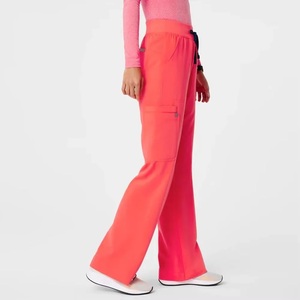 Relax Pattern Ankle Cuff Round-Neck <b>Scrub</b> <b>Set</b> Peach Color Best Custom Medical Uniforms <b>Scrubs</b> High Quality <b>Scrubs</b> <b>Set</b> For Clinic - Product Image 5