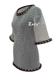 Unisex Handcrafted Medieval Aluminum <b>Chainmail</b> <b>Shirt</b> Hauberk Cosplay for Historical Reenactments Steel Gifts at Wholesale Prices - Product Image 2