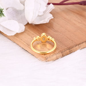 Natural Ethiopian <b>Opal</b> Gemstone Solid 925 Sterling <b>Silver</b> Yellow Gold Plated Minimalist <b>Ring</b> Perfect Gifts Wedding Jewelry - Product Image 3