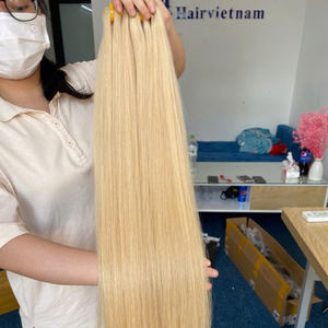 โรงงานผลิตผมต่อแบบตรง เนื้อผมตรงธรรมชาติ คุณภาพดี จัดเรียงเกล็ดผมอย่างเป็นระเบียบ ผมตรงแบบธรรมชาติ เย็บด้วยเครื่องจักรแบบสองชั้น - Product Image 1