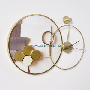Elegant Designing <b>Gold</b> Plated Modern Wall Decorative <b>Clock</b> Home Hotels and Restaurant Indoor Luxury Wall Mounted <b>Clock</b> Supplies - Product Image 1