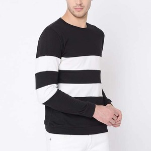 Custom High Quality Plus Size <b>Long</b> Sleeve White Stripes Men T-Shirt Men's 100% Cotton Full Sleeve Sports Wear Slim Fit T Shirts - Product Image 3