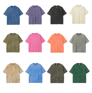 Meilleure vente Logo personnalisé 250g coton lourd surdimensionné lavé à l'acide de haute qualité casual Vintage Old Washed T-shirt pour hommes pour hommes - Product Image 6